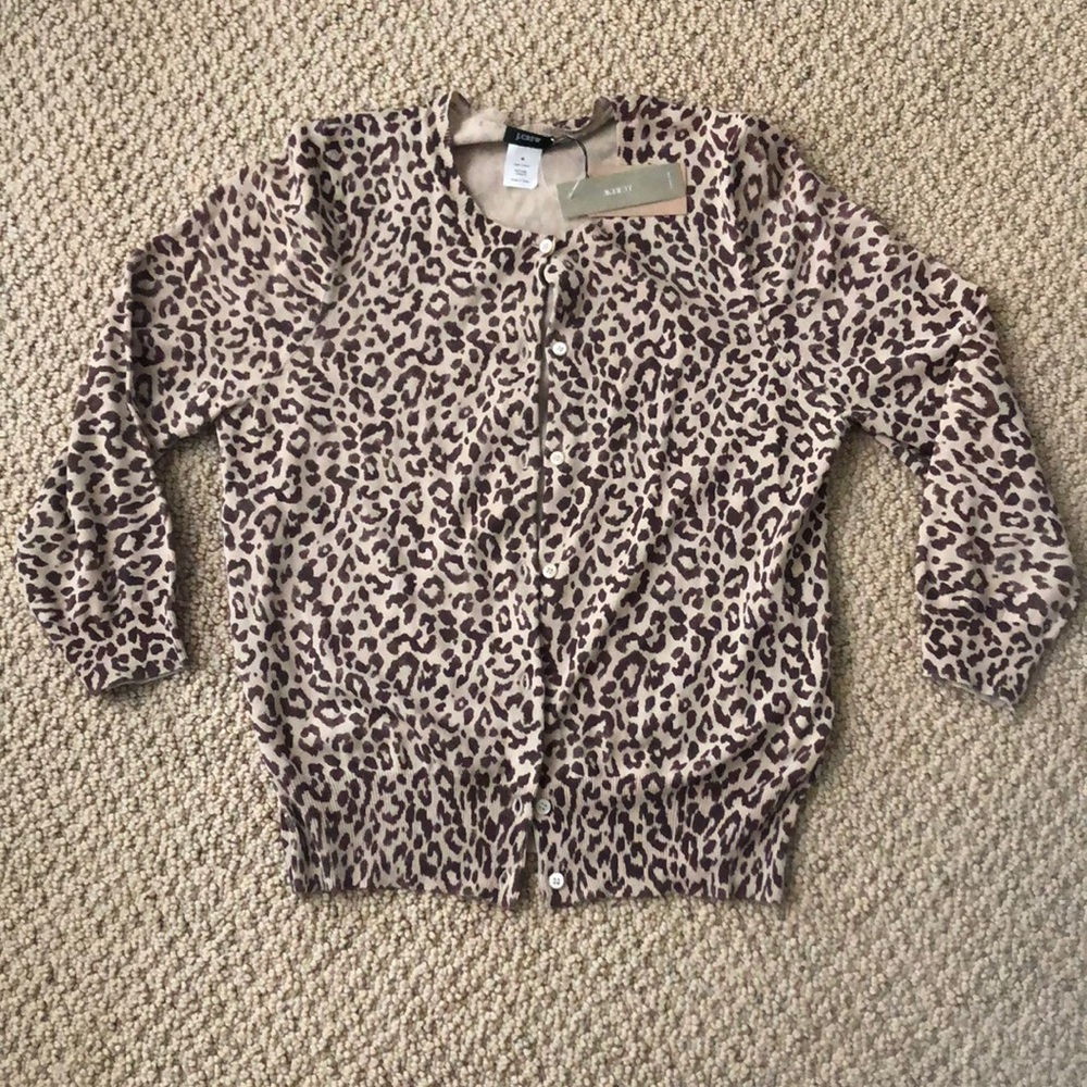 NWT J Crew Leopard Print Cardigan